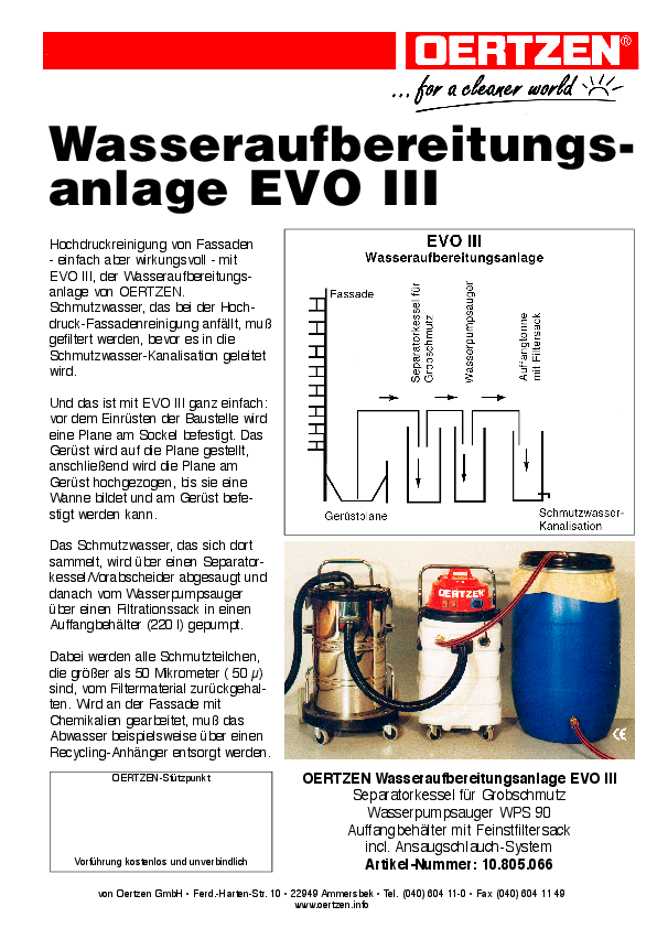 Wasseraufbereitungsanlage / Fassadenreinigung